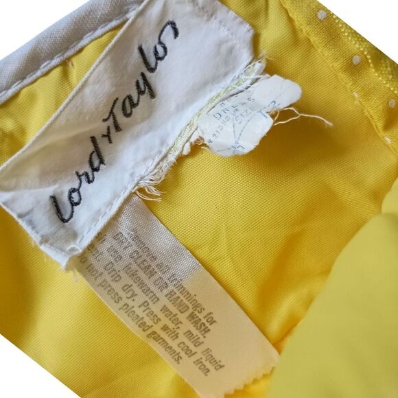 Vtg Maxi Dress Sz XS/S Hostess Halter Yellow White Polka Dot Sheer Overlay 70s - Picture 13 of 16